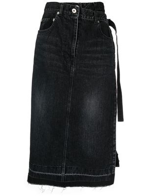 sacai denim pencil skirt - Black