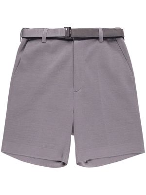 sacai detachable-belt tailored shorts - Grey