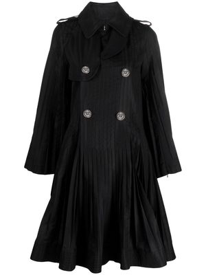 sacai double-breasted peplum coat - Black