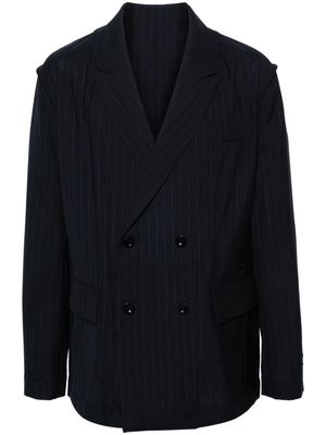 sacai double-breasted pinstripe-pattern blazer - Blue