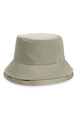 Sacai Double Brim Twill Bucket Hat in L/Khaki 535