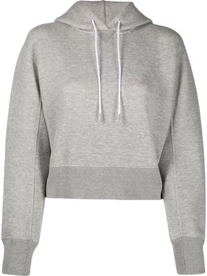 sacai drawstring cropped hoodie - Grey