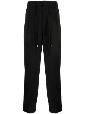 sacai drawstring-fastening tapered trousers - Black