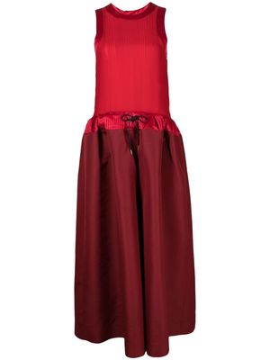 sacai drawstring-fastening waist dress - Red