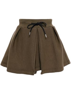 sacai drawstring fleece skort - Brown