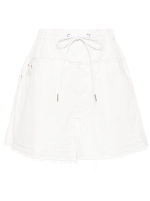 sacai drawstring-waist cotton shorts - White