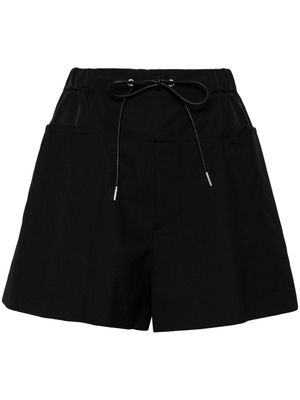 sacai drawstring-waist tailored shorts - Black