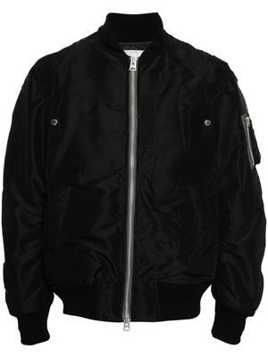 sacai embroidered-patch bomber jacket - Black