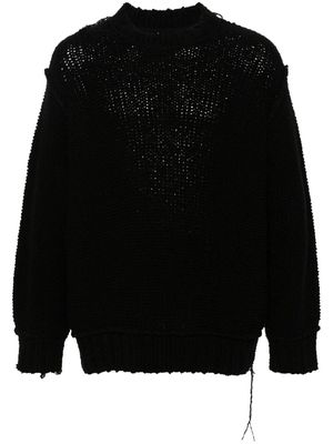 sacai exposed-seams open-knit jumper - Black