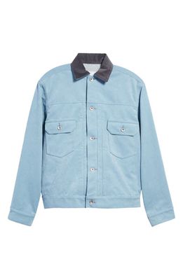 Sacai Faux Suede Chore Jacket in Light Blue