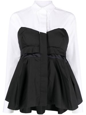 sacai flared button-up shirt - Black