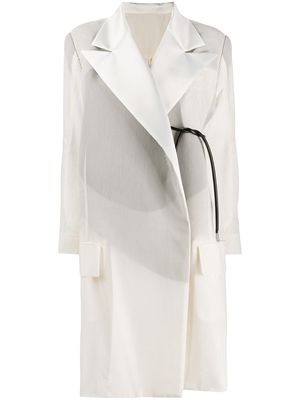 sacai flared oversized coat - White