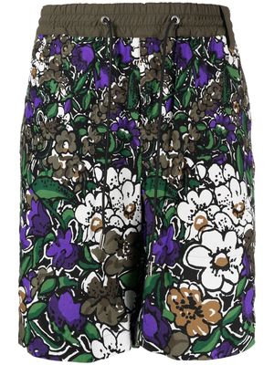 sacai floral-print Bermuda shorts - Green