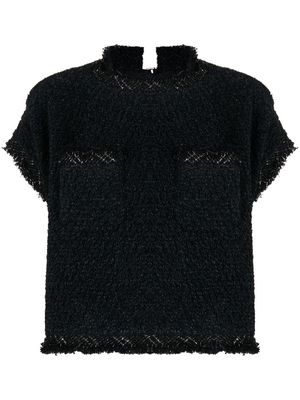 sacai fringe-detail blouse - Black