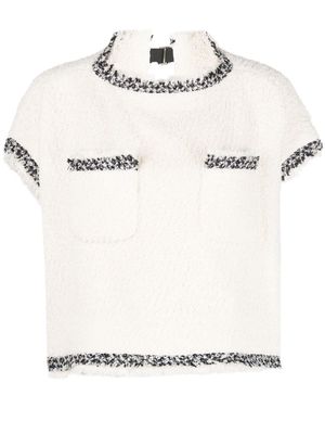 sacai fringe-detail blouse - White