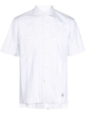 sacai fully-pleated cotton shirt - White