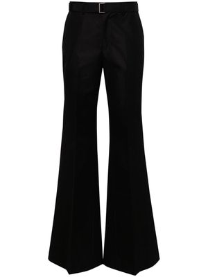 sacai gabardine flared trousers - Black