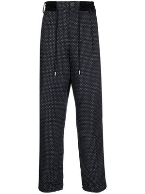 sacai geometric-print drawstring trousers - Black