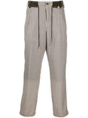sacai geometric-print drawstring trousers - Neutrals
