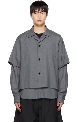sacai Gray Suiting Layered Shirt