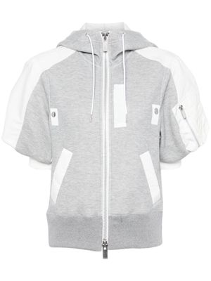 sacai half-sleeves hooded jacket - Grey