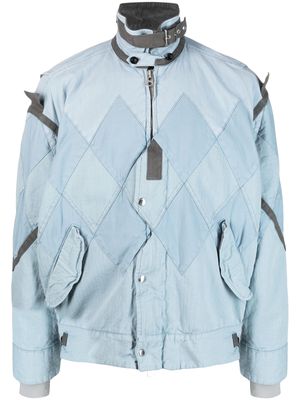 sacai Herringbone Blouson zip-up jacket - Blue