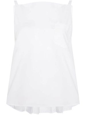 sacai high-low pleated blouse - White