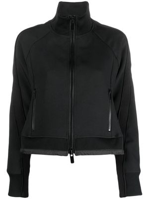 sacai high-neck zip-up jacket - Black