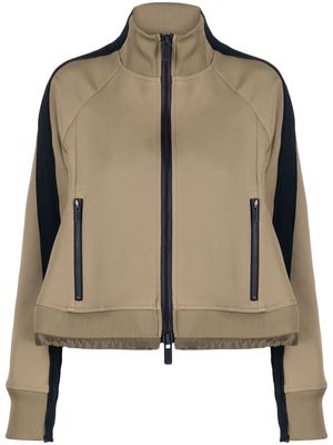 sacai high-neck zip-up jacket - Neutrals