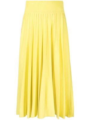 sacai high-rise pleated skirt - Yellow
