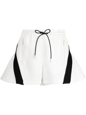 sacai high-waist stripe-detail shorts - White
