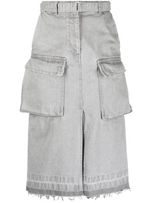 sacai high-waisted cargo skirt - Grey