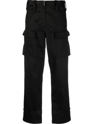 sacai high-waisted cropped trousers - Black