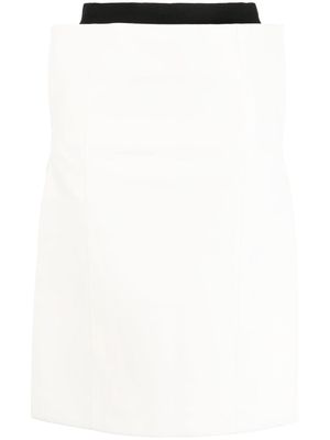 sacai high-waisted leather skirt - White