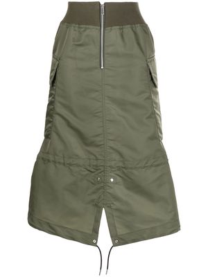 sacai high-waisted midi skirt - Green