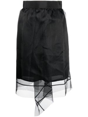 sacai high-waisted tulle midi skirt - Black