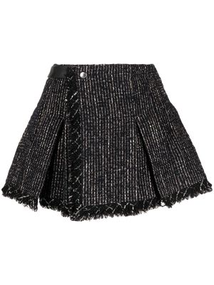 sacai high-waisted tweed shorts - Black