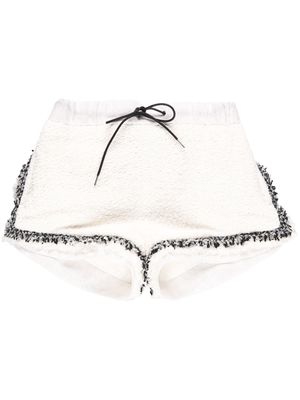 sacai high-waisted tweed shorts - OFF WHITE
