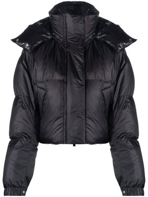 sacai hooded cropped puffer jacket - Black