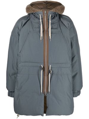 sacai hooded padded coat - Blue