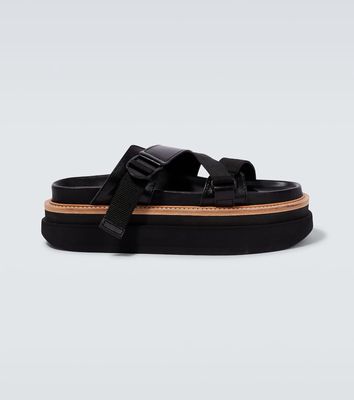 Sacai Hybrid Belt leather platform sandals