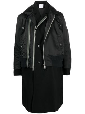 sacai hybrid bomber-style coat - Black