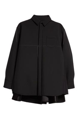 Sacai Hybrid Suiting & Sponge Minidress in Black