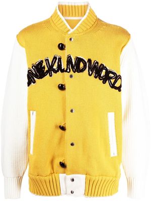 sacai knitted bomber jacket - Yellow