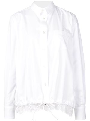 sacai lace trim drawstring shirt - White