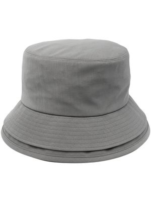 sacai layered-brim wool bucket hat - Green