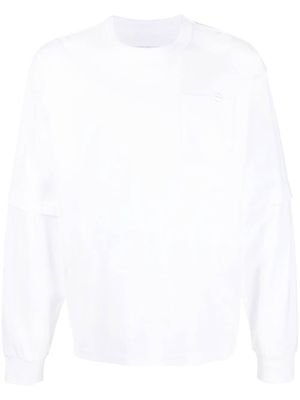 sacai layered chest-pocket sweatshirt - White