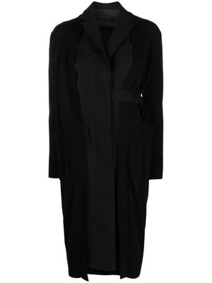 sacai layered design cardi-coat - Black
