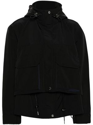 sacai layered-design cotton-blend jacket - Black