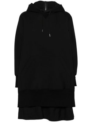 sacai layered-design cotton sweatshirt - Black